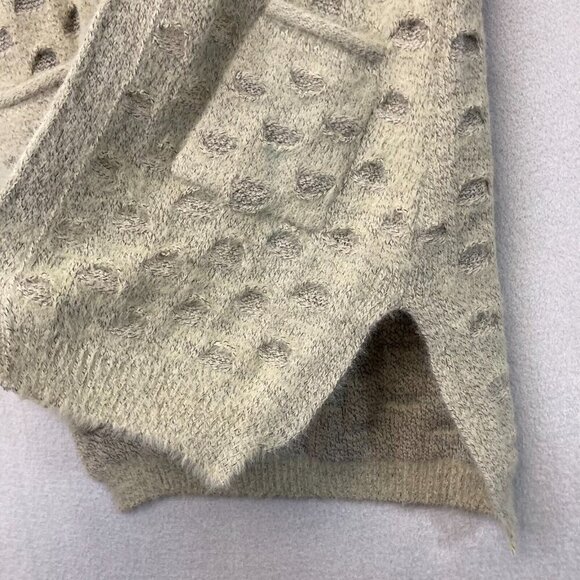NWT Aris A Open Front Fuzzy Cardigan S/M Small Medium Beige Knit Boho Textured - Picture 9 of 11